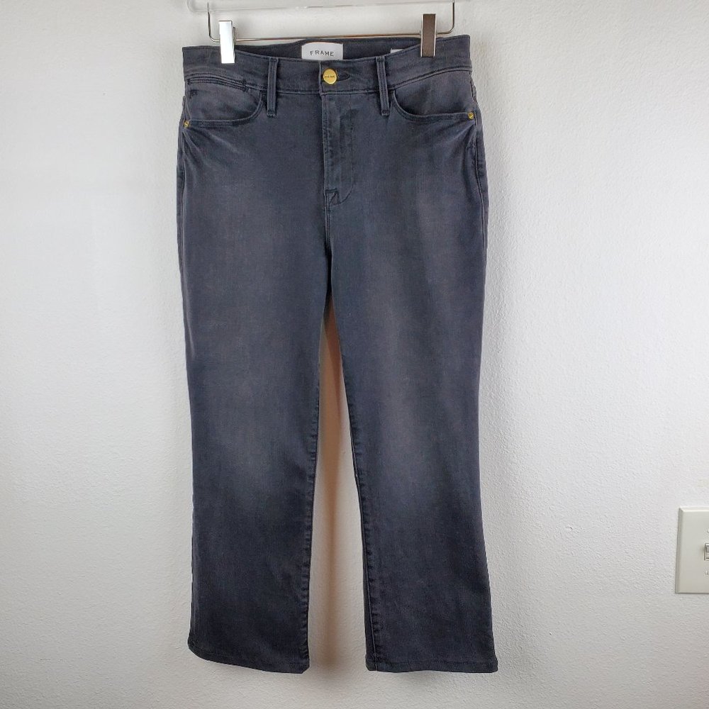 Frame denim jeans le high straight crop black 29 boho